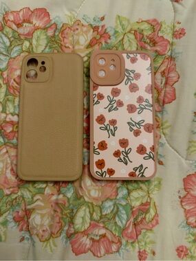 Neutral Tan Floral Pattern Phone Case for iPhone